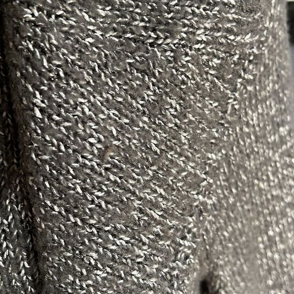 COPY - Dana Buchman gray/metallic silver wide shawl cowl collar sweater. Medium. - Picture 3 of 5